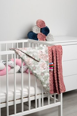 LEKKI KOCYK MINKY 75 X 100 RETRO RÓŻ PALMY