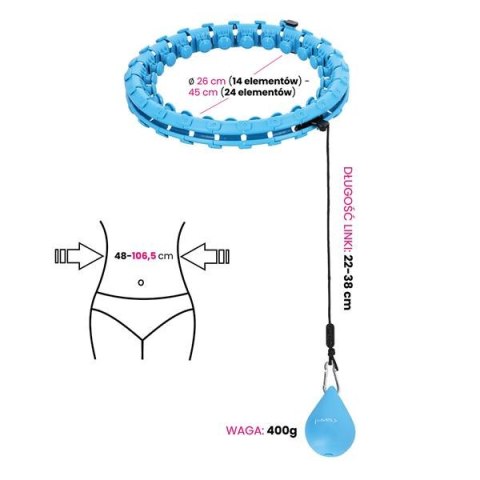 HHW01 BLUE HULA HOP Z WYPUSTKAMI I OBCIĄŻNIKIEM HMS HHW01 BLUE HULA HOP Z WYPUSTKAMI I OBCIĄŻNIKIEM HMS