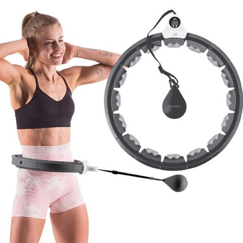 HHW06 HULA HOP BLACK Z WYPUSTKAMI I OBCIĄŻNIKIEM + LICZNIK HMS HHW06 HULA HOP BLACK Z WYPUSTKAMI I OBCIĄŻNIKIEM + LICZNIK HMS