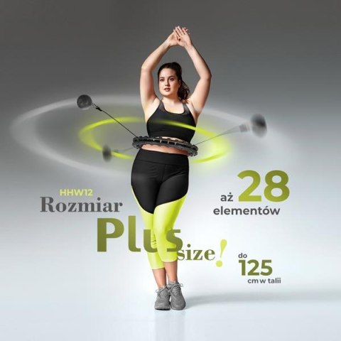 HHW12 PLUS SIZE HULA HOP BLACK Z WYPUSTKAMI I OBCIĄŻNIKIEM HMS HHW12 PLUS SIZE HULA HOP BLACK Z WYPUSTKAMI I OBCIĄŻNIKIEM HMS