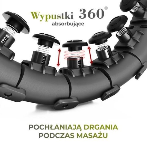 HHW12 PLUS SIZE HULA HOP BLACK Z WYPUSTKAMI I OBCIĄŻNIKIEM HMS HHW12 PLUS SIZE HULA HOP BLACK Z WYPUSTKAMI I OBCIĄŻNIKIEM HMS