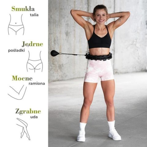 HHW12 PLUS SIZE HULA HOP BLACK Z WYPUSTKAMI I OBCIĄŻNIKIEM HMS HHW12 PLUS SIZE HULA HOP BLACK Z WYPUSTKAMI I OBCIĄŻNIKIEM HMS