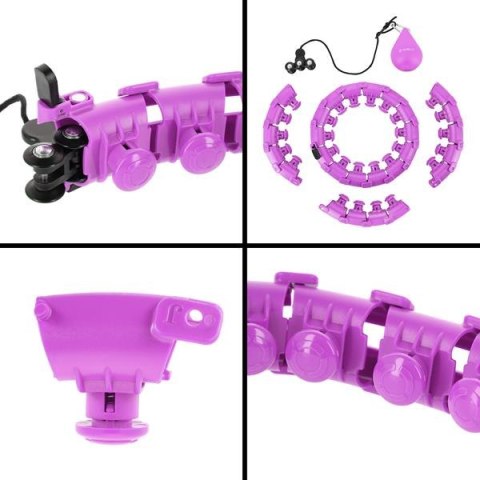 HHW12 PLUS SIZE HULA HOP VIOLET Z WYPUSTKAMI I OBCIĄŻNIKIEM HMS HHW12 PLUS SIZE HULA HOP VIOLET Z WYPUSTKAMI I OBCIĄŻNIKIEM HMS