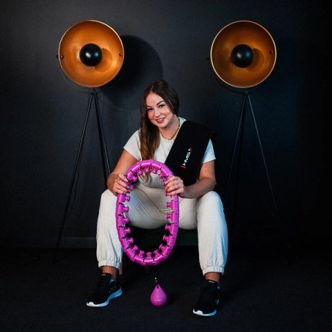 HHW12 PLUS SIZE HULA HOP VIOLET Z WYPUSTKAMI I OBCIĄŻNIKIEM HMS HHW12 PLUS SIZE HULA HOP VIOLET Z WYPUSTKAMI I OBCIĄŻNIKIEM HMS