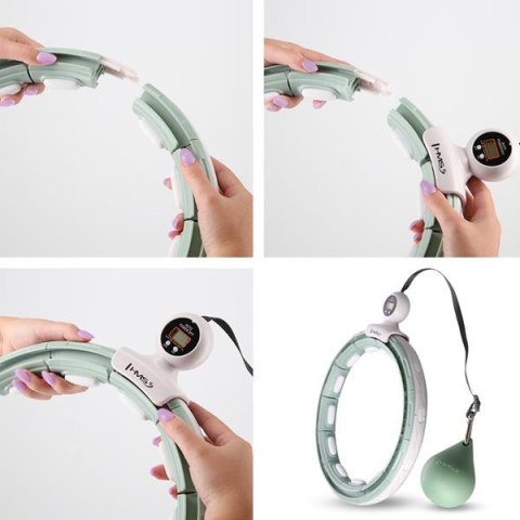 HHM15 HULA HOP GREEN Z MAGNESEM I OBCIĄŻNIKIEM + LICZNIK HMS HHM15 HULA HOP GREEN Z MAGNESEM I OBCIĄŻNIKIEM + LICZNIK HMS