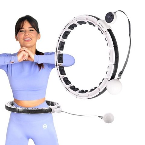 HHM16 HULA HOP WHITE Z MAGNESAMI I OBCIĄŻNIKIEM + LICZNIK HMS HHM16 HULA HOP WHITE Z MAGNESAMI I OBCIĄŻNIKIEM + LICZNIK HMS