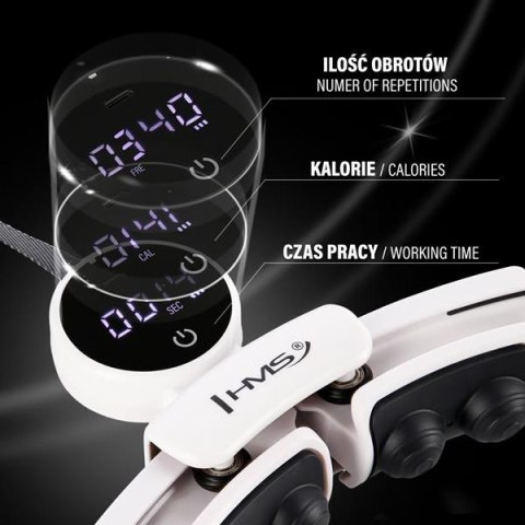 HHM16 HULA HOP WHITE Z MAGNESAMI I OBCIĄŻNIKIEM + LICZNIK HMS HHM16 HULA HOP WHITE Z MAGNESAMI I OBCIĄŻNIKIEM + LICZNIK HMS