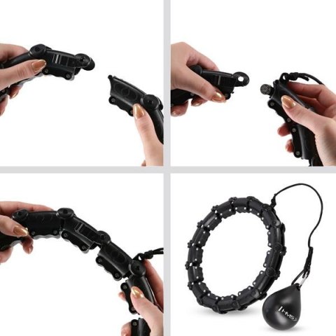 HHW02 HULA HOP BLACK Z WYPUSTKAMI I OBCIĄŻNIKIEM HMS HHW02 HULA HOP BLACK Z WYPUSTKAMI I OBCIĄŻNIKIEM HMS