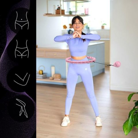 HHW02 HULA HOP LIGHT PINK Z WYPUSTKAMI I OBCIĄŻNIKIEM HMS HHW02 HULA HOP LIGHT PINK Z WYPUSTKAMI I OBCIĄŻNIKIEM HMS