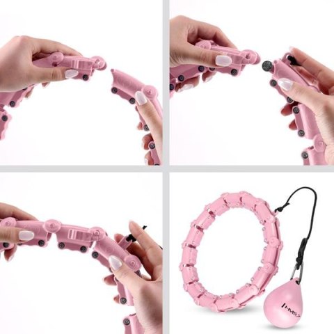 HHW02 HULA HOP LIGHT PINK Z WYPUSTKAMI I OBCIĄŻNIKIEM HMS HHW02 HULA HOP LIGHT PINK Z WYPUSTKAMI I OBCIĄŻNIKIEM HMS