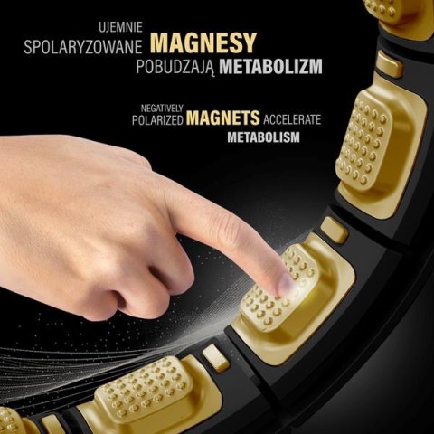 HHM13 HULA HOP BLACK/GOLD Z MAGNESAMI I OBCIĄŻNIKIEM + LICZNIK HMS HHM13 HULA HOP BLACK/GOLD Z MAGNESAMI I OBCIĄŻNIKIEM + LICZNIK HMS