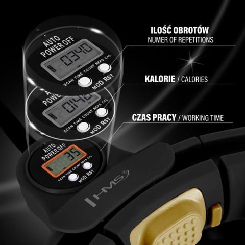 HHM13 HULA HOP BLACK/GOLD Z MAGNESAMI I OBCIĄŻNIKIEM + LICZNIK HMS HHM13 HULA HOP BLACK/GOLD Z MAGNESAMI I OBCIĄŻNIKIEM + LICZNIK HMS