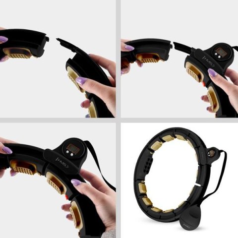 HHM13 HULA HOP BLACK/GOLD Z MAGNESAMI I OBCIĄŻNIKIEM + LICZNIK HMS HHM13 HULA HOP BLACK/GOLD Z MAGNESAMI I OBCIĄŻNIKIEM + LICZNIK HMS