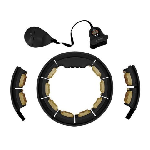 HHM13 HULA HOP BLACK/GOLD Z MAGNESAMI I OBCIĄŻNIKIEM + LICZNIK HMS HHM13 HULA HOP BLACK/GOLD Z MAGNESAMI I OBCIĄŻNIKIEM + LICZNIK HMS