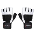 RST04 WHITE-BLACK ROZM. M RĘKAWICE NA SIŁOWNIĘ HMS