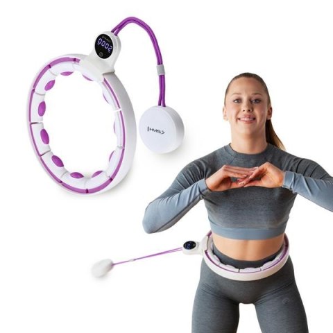 HHM17 HULA HOP WHITE/VIOLET Z MAGNESAMI I OBCIĄŻNIKIEM + LICZNIK HMS HHM17 HULA HOP WHITE/VIOLET Z MAGNESAMI I OBCIĄŻNIKIEM + LICZNIK HMS