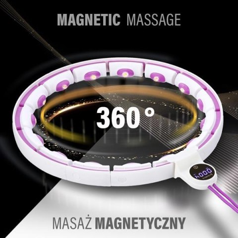 HHM17 HULA HOP WHITE/VIOLET Z MAGNESAMI I OBCIĄŻNIKIEM + LICZNIK HMS HHM17 HULA HOP WHITE/VIOLET Z MAGNESAMI I OBCIĄŻNIKIEM + LICZNIK HMS