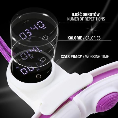 HHM17 HULA HOP WHITE/VIOLET Z MAGNESAMI I OBCIĄŻNIKIEM + LICZNIK HMS HHM17 HULA HOP WHITE/VIOLET Z MAGNESAMI I OBCIĄŻNIKIEM + LICZNIK HMS