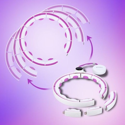 HHM17 HULA HOP WHITE/VIOLET Z MAGNESAMI I OBCIĄŻNIKIEM + LICZNIK HMS HHM17 HULA HOP WHITE/VIOLET Z MAGNESAMI I OBCIĄŻNIKIEM + LICZNIK HMS