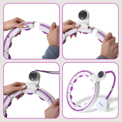 HHM17 HULA HOP WHITE/VIOLET Z MAGNESAMI I OBCIĄŻNIKIEM + LICZNIK HMS HHM17 HULA HOP WHITE/VIOLET Z MAGNESAMI I OBCIĄŻNIKIEM + LICZNIK HMS