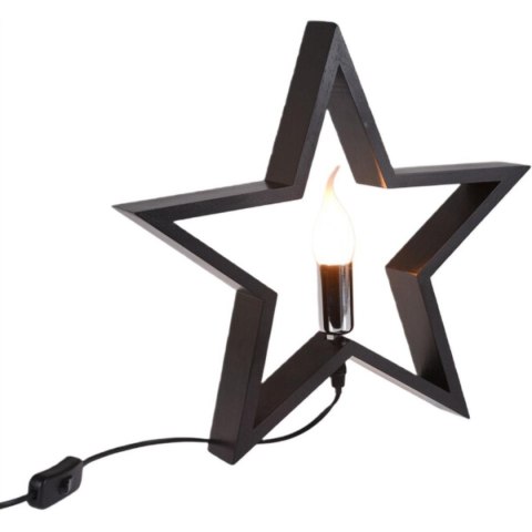 GWIAZDA DEKORACYJNA Z PODŚWIETLENIEM LED 35CM CZARNA GWIAZDA DEKORACYJNA Z PODŚWIETLENIEM LED 35CM CZARNA