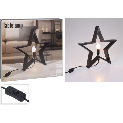 GWIAZDA DEKORACYJNA Z PODŚWIETLENIEM LED 35CM CZARNA GWIAZDA DEKORACYJNA Z PODŚWIETLENIEM LED 35CM CZARNA