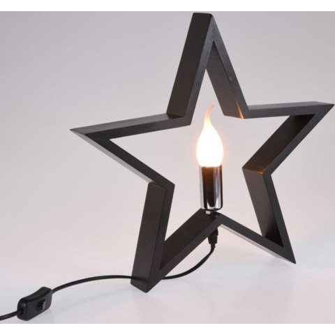 GWIAZDA DEKORACYJNA Z PODŚWIETLENIEM LED 35CM CZARNA GWIAZDA DEKORACYJNA Z PODŚWIETLENIEM LED 35CM CZARNA