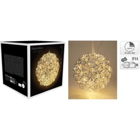 KULA DEKORACYJNA WISZĄCA 30CM SILVER KULA DEKORACYJNA WISZĄCA 30CM SILVER