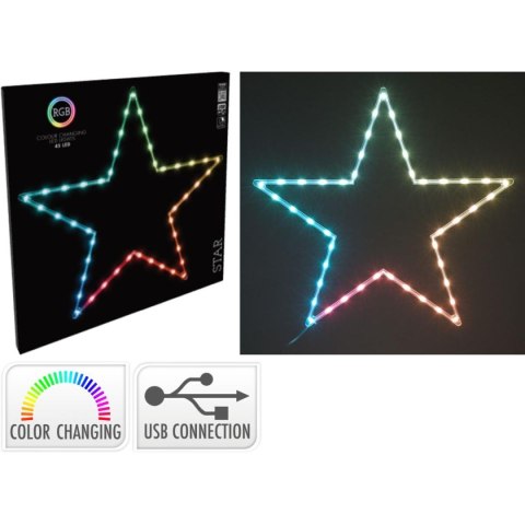 LAMPKA DEKORACYJNA GWIAZDA WISZĄCA 45LED RGB LAMPKA DEKORACYJNA GWIAZDA WISZĄCA 45LED RGB