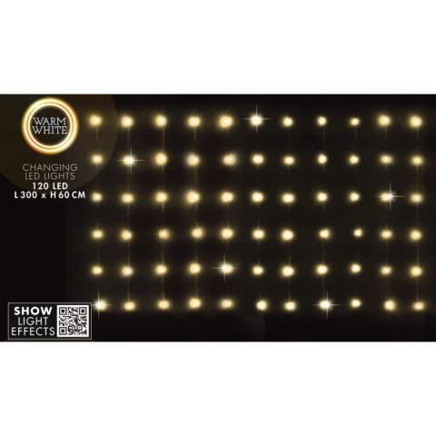 LAMPKI CHOINKOWE KURTYNA ŚWIETLNA ZEW/WEW 120 LED 300X60CM Z PILOTEM CIEPŁY BIAŁY LAMPKI CHOINKOWE KURTYNA ŚWIETLNA ZEW/WEW 120 LED 300X60CM Z PILOTEM CIEPŁY BIAŁY