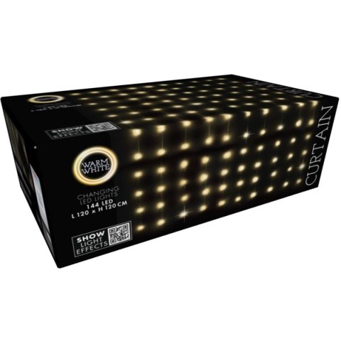 LAMPKI CHOINKOWE KURTYNA ŚWIETLNA ZEW/WEW 144 LED 120X120CM Z PILOTEM CIEPŁY BIAŁY LAMPKI CHOINKOWE KURTYNA ŚWIETLNA ZEW/WEW 144 LED 120X120CM Z PILOTEM CIEPŁY BIAŁY
