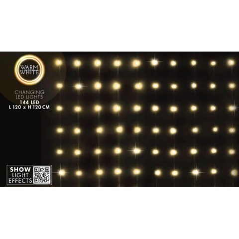 LAMPKI CHOINKOWE KURTYNA ŚWIETLNA ZEW/WEW 144 LED 120X120CM Z PILOTEM CIEPŁY BIAŁY LAMPKI CHOINKOWE KURTYNA ŚWIETLNA ZEW/WEW 144 LED 120X120CM Z PILOTEM CIEPŁY BIAŁY