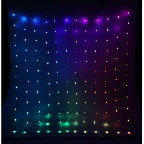LAMPKI CHOINKOWE KURTYNA ŚWIETLNA ZEW/WEW 144 LED RGB 120X120CM Z PILOTEM MULTIKOLOR LAMPKI CHOINKOWE KURTYNA ŚWIETLNA ZEW/WEW 144 LED RGB 120X120CM Z PILOTEM MULTIKOLOR
