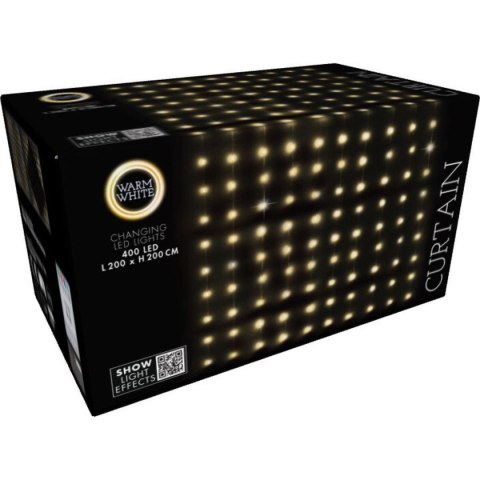 LAMPKI CHOINKOWE KURTYNA ŚWIETLNA ZEW/WEW 400 LED WW 200X200CM Z PILOTEM CIEPŁY BIAŁY LAMPKI CHOINKOWE KURTYNA ŚWIETLNA ZEW/WEW 400 LED WW 200X200CM Z PILOTEM CIEPŁY BIAŁY