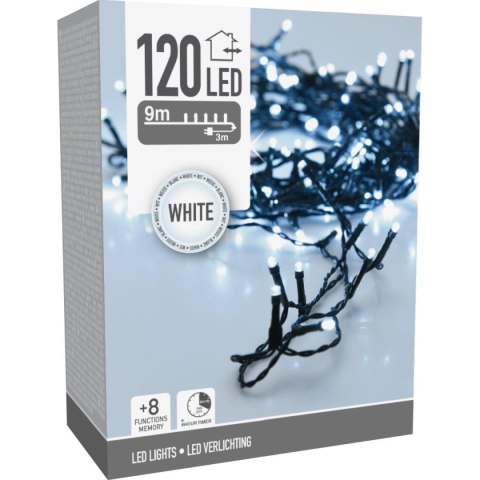 LAMPKI CHOINKOWE ŁAŃCUCH ŚWIETLNY 120 LED TIMER ZIMNY BIAŁY LAMPKI CHOINKOWE ŁAŃCUCH ŚWIETLNY 120 LED TIMER ZIMNY BIAŁY