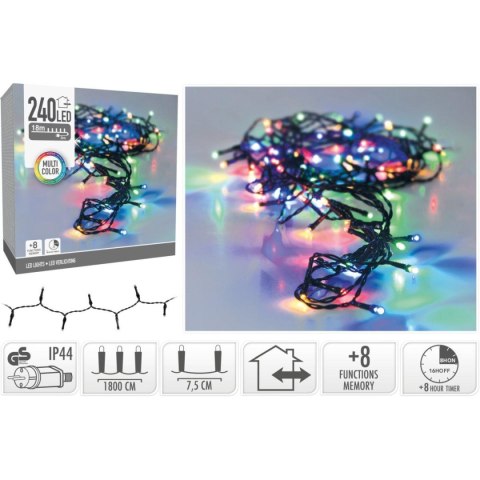 LAMPKI CHOINKOWE ŁAŃCUCH ŚWIETLNY 240 LED TIMER MULTIKOLOR LAMPKI CHOINKOWE ŁAŃCUCH ŚWIETLNY 240 LED TIMER MULTIKOLOR