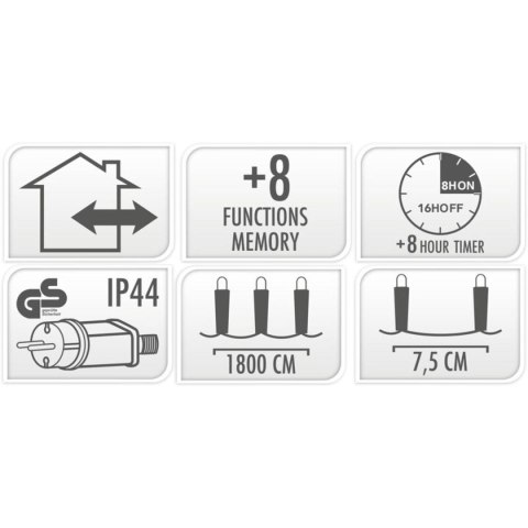 LAMPKI CHOINKOWE ŁAŃCUCH ŚWIETLNY 240 LED TIMER ZIMNY BIAŁY LAMPKI CHOINKOWE ŁAŃCUCH ŚWIETLNY 240 LED TIMER ZIMNY BIAŁY