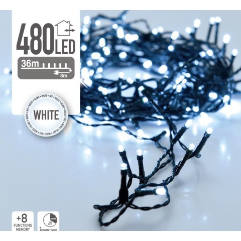LAMPKI CHOINKOWE ŁAŃCUCH ŚWIETLNY 480 LED TIMER ZIMNY BIAŁY LAMPKI CHOINKOWE ŁAŃCUCH ŚWIETLNY 480 LED TIMER ZIMNY BIAŁY