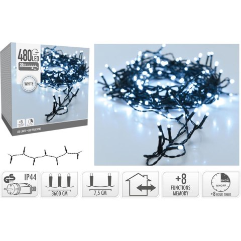LAMPKI CHOINKOWE ŁAŃCUCH ŚWIETLNY 480 LED TIMER ZIMNY BIAŁY LAMPKI CHOINKOWE ŁAŃCUCH ŚWIETLNY 480 LED TIMER ZIMNY BIAŁY