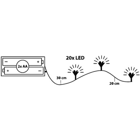 LAMPKI DRUCIKI NA BATERIE GIRLANDA 20 LED KWIATY CIEPŁY BIAŁY LAMPKI DRUCIKI NA BATERIE GIRLANDA 20 LED KWIATY CIEPŁY BIAŁY