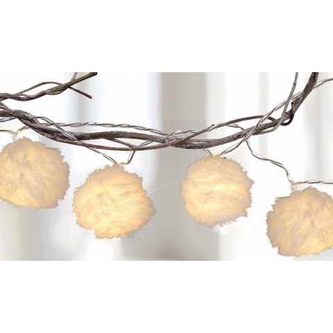 LAMPKI GIRLANDA FUTRZANE KULKI NA BATERIE 50MM LED CIEPŁY BIAŁY LAMPKI GIRLANDA FUTRZANE KULKI NA BATERIE 50MM LED CIEPŁY BIAŁY