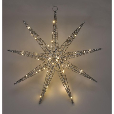 PŁATEK ŚNIEGU DEKORACYJNY WISZĄCY 50LED SREBRNY PŁATEK ŚNIEGU DEKORACYJNY WISZĄCY 50LED SREBRNY