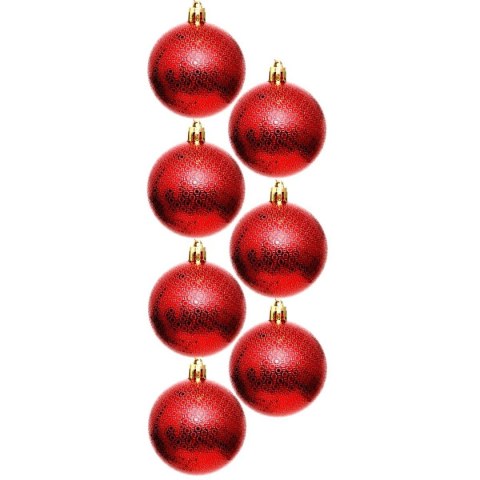BOMBKA DEKORACYJNA PLASTIKOWA 6CM SET 35 SZT CZERWONA BOMBKA DEKORACYJNA PLASTIKOWA 6CM SET 35 SZT CZERWONA