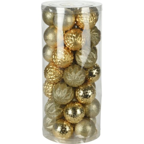 BOMBKA DEKORACYJNA PLASTIKOWA 6CM SET 35 SZT ZŁOTA BOMBKA DEKORACYJNA PLASTIKOWA 6CM SET 35 SZT ZŁOTA