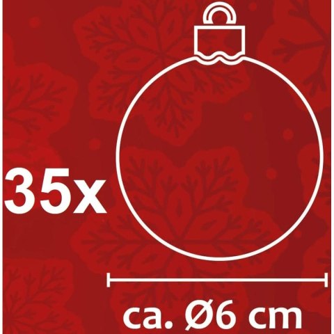 BOMBKA DEKORACYJNA PLASTIKOWA 6CM SET 35 SZT ZŁOTA BOMBKA DEKORACYJNA PLASTIKOWA 6CM SET 35 SZT ZŁOTA