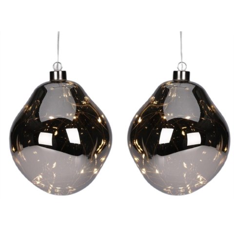 BOMBKA FORMÓWKA SZKLANA KROPLA 2SZT LED 12CM ANTRACYT BOMBKA FORMÓWKA SZKLANA KROPLA 2SZT LED 12CM ANTRACYT