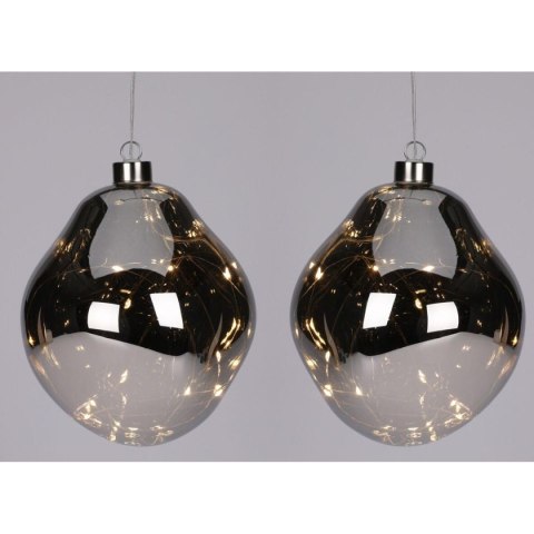 BOMBKA FORMÓWKA SZKLANA KROPLA 2SZT LED 12CM ANTRACYT BOMBKA FORMÓWKA SZKLANA KROPLA 2SZT LED 12CM ANTRACYT