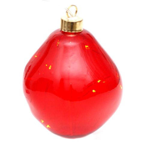 BOMBKA FORMÓWKA SZKLANA KROPLA LED 10CM RED BOMBKA FORMÓWKA SZKLANA KROPLA LED 10CM RED