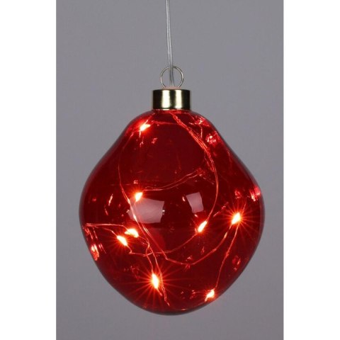 BOMBKA FORMÓWKA SZKLANA KROPLA LED 10CM RED BOMBKA FORMÓWKA SZKLANA KROPLA LED 10CM RED