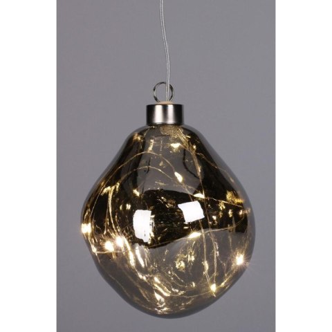 BOMBKA FORMÓWKA SZKLANA KROPLA LED 10CM SILVER BOMBKA FORMÓWKA SZKLANA KROPLA LED 10CM SILVER